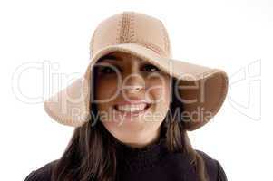 portrait of pretty woman wearing hat