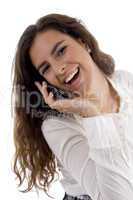 young woman talking on cell phone