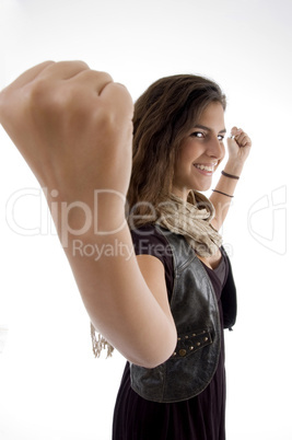 portrait of happy young woman