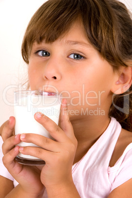 girl going to drink the milk