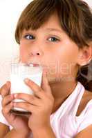 girl going to drink the milk