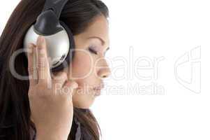 asian, chinese, japanese, korean, asian pacific, thai  woman concentrating on music