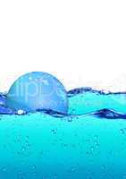 Bubble floating on water
