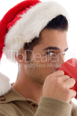 handsome man making easy himself with coffee