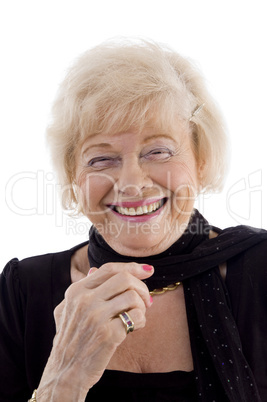 portrait of laughing old female