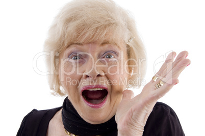 portrait of old woman looking at camera