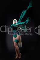 blond girl in green fury cosplay character