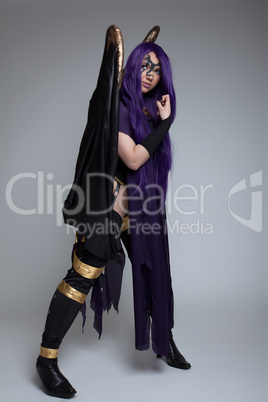 girl in purple fury cosplay costume character