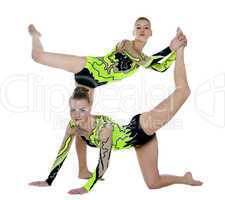 two high skill acrobats funny portrait