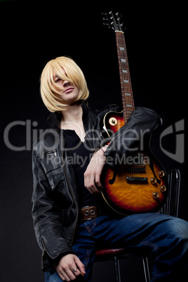 Man - guitar player cosplay anime character