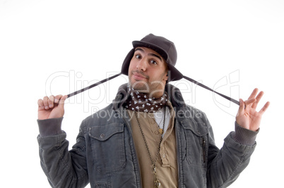 young man wearing winter jacket