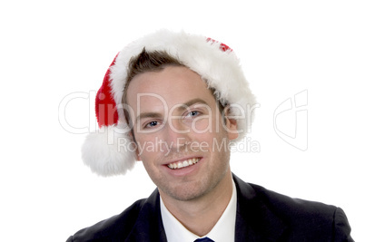 smart businessman  with santacap