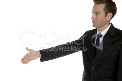 young businessman offering handshake