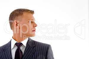 portrait of businessman looking sideways