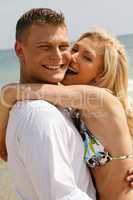 Young couple on beach