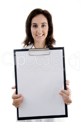 smart doctor holding clipboard