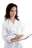 male doctor with prescription notepad