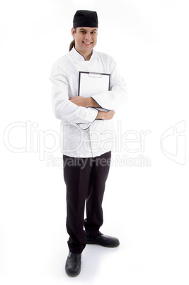 full body pose of handsome chef