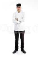 full body pose of handsome chef
