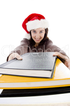 young woman with her books