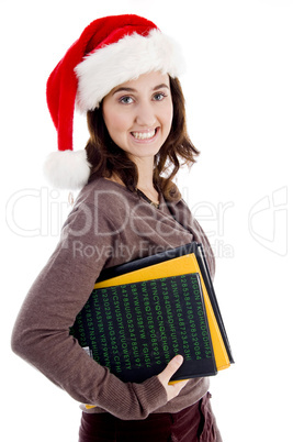 young teen with her study material