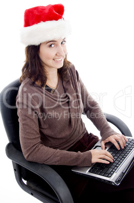 young female working on laptop