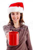 young female posing with her coffee mug