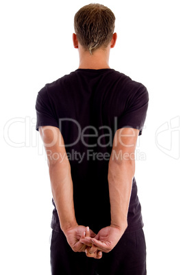 man stretching exercise his back