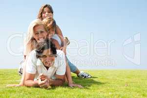 Family on meadow