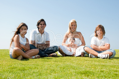 Happy family outdoors