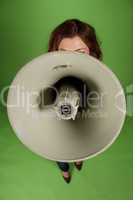 Attractive female with megaphone