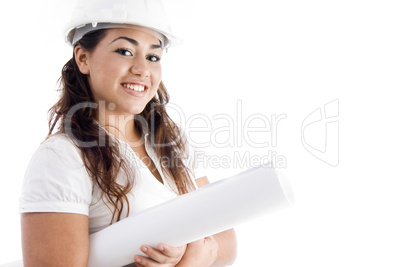 portrait of architect with helmet and hardhat
