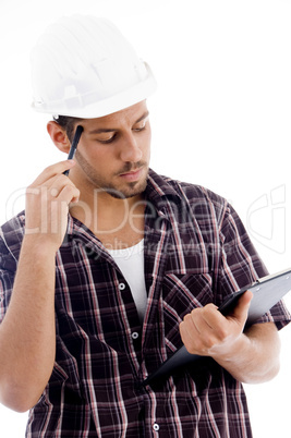 engineer analyzing report