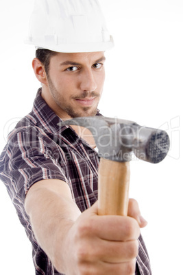 architect showing hammer