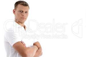 healthy male posing with copy space