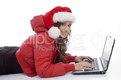 woman working on laptop