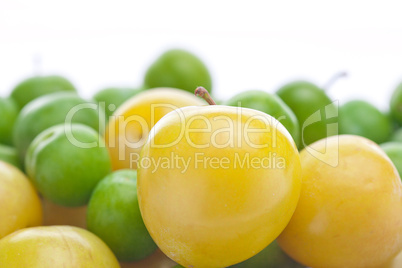 background of green and yellow plum