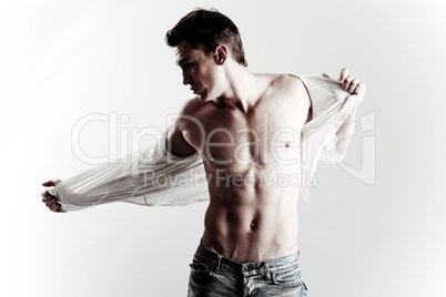 Fashion shot of young male model