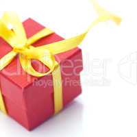 red gift box isolated on white