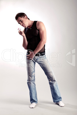 Full length portrait of young male model