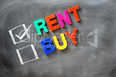 Rent and buy check boxes