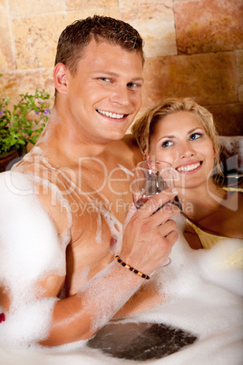 Couple sharing a bath