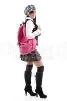 young student with school bag