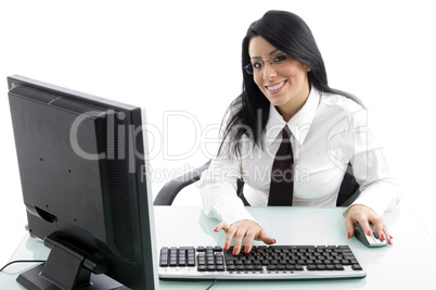 young manager working on computer