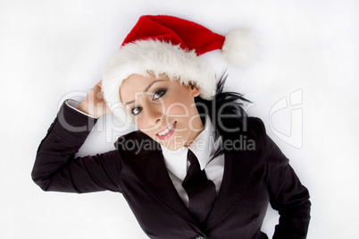 lawyer posing with christmas hat