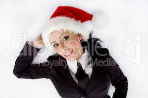 lawyer posing with christmas hat