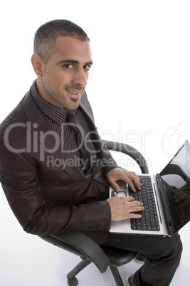 man working on laptop