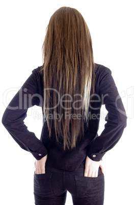 back pose of standing girl