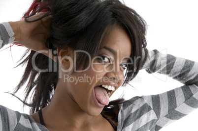young girl with open mouth