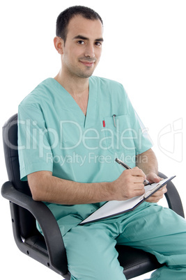 young surgeon on chair